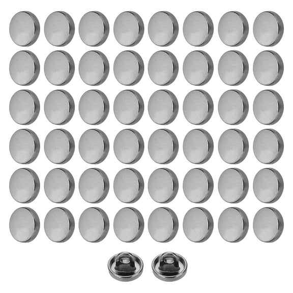 50pcs 14L Metal Round Flat Sewing Buttons 9mm Alloy Shank Craft Replacement Button for Men Women Suit Woolen Coat Shirt Trousers Sewing Crafts, Black