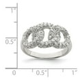 thumbnail image 2 of 925 Sterling Silver Polished Three Interlocking Cubic Zirconia Circles Ring Size 7 Ring for Women, 2 of 2