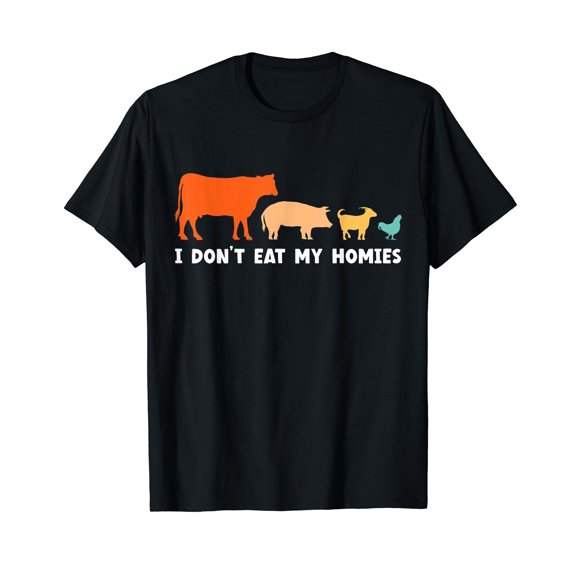 Vegan I Don't Eat My Homies Funny Vegetarian T-Shirt