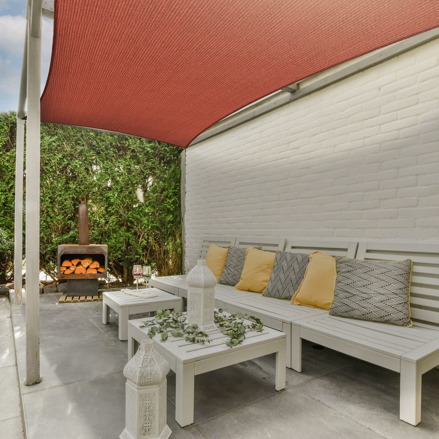 Outdoor Shade Sails, 6' x 10' Sun Shade Sail UV Block Canopy for Patio Backyard Lawn Garden, Terra