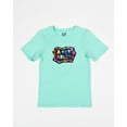 thumbnail image 4 of A FOR ADLEY Official Merch Presents a Custom Design Neon Checkered Logo Tee, a Soft Must Have Tee for Her Fans (US, Numeric, 6, Regular, Teal), 4 of 4