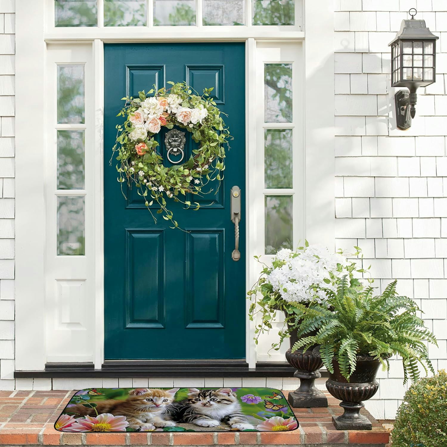 PHYHOO Dreamy Kittens Decorative Door Mat, Door Mat with Non-Slip Rubber Backing, Easy Cleaning, Traps Dirt, Rug for Entry, Patio, Garage 19.68*47.24 in