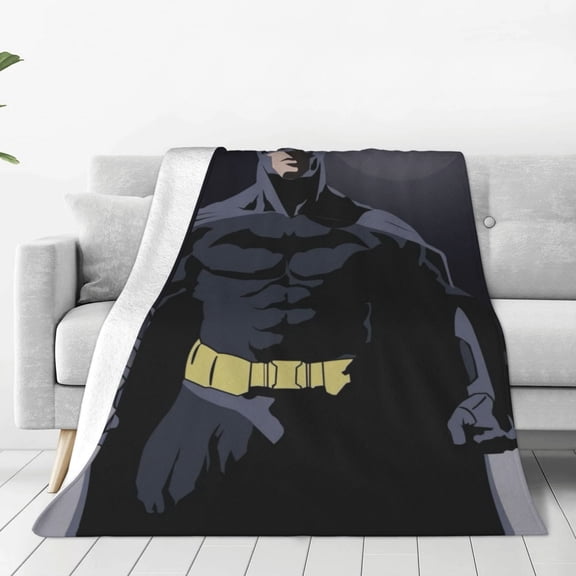 Batman Blanket Cozy Warm Flannel Throw Blanket for Living Room Bedroom Bed Sofa Car, All Seasons Fleece Blankets Gifts for Kids Teens Adults 40"x30"