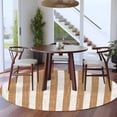 thumbnail image 2 of Brown Stripes 7FT Round Area Rugs for Living Room Modern Abstract Linens Farmhouse Ultra-Thin Non-Slip Round Rugs Machine Washable Low Pile Circle Carpet for Bedroom Kitchen Nursery, 2 of 9