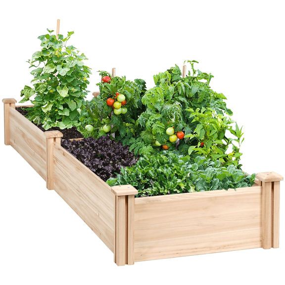 Renwick Divisible Planter Box for Home Vegetable Flower, 95″ L x 25″ W x 11″ H, Wood