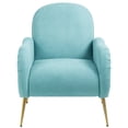 thumbnail image 4 of Accent Chair With Metal Gold Legs,Snowflake fabric Armchair,Single Sofa Chair for Living Room Bedroom, Dining Room Accent Club Guest Chair,Holds 300lbs (Cyan), 4 of 9