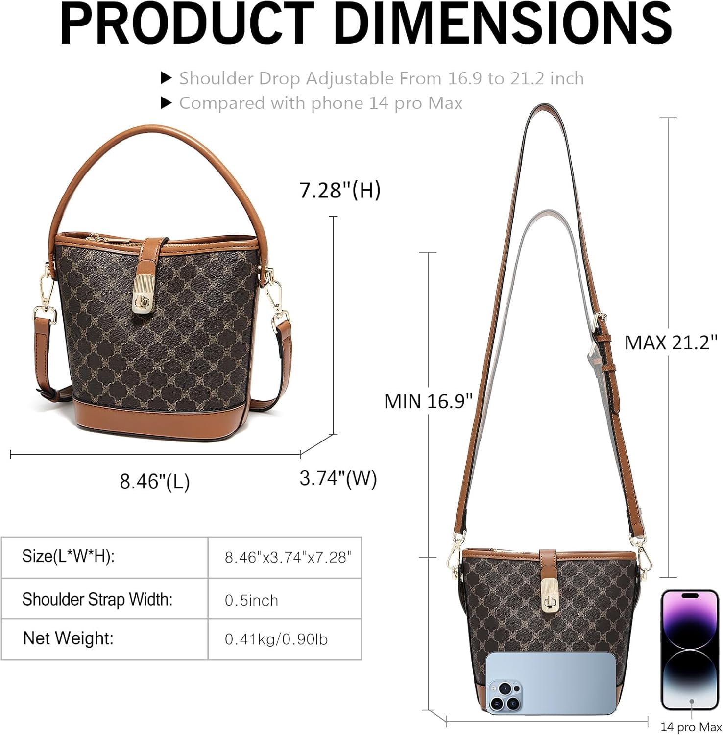 Kwuty Coated Canvas Bucket Crossbody Bags for Women Top-Handle Handbags Small Satchel Purse Trendy Twist Lock