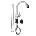 thumbnail image 1 of Cocina Fregadero Grifo Simple Orificio arrojar Mezclador Tap Cubierta de Montaje , Plata mayimx Grifo de la cocina, 1 of 9
