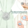 thumbnail image 5 of Jokapy Magnetic Curtain Tiebacks, Sparkling Crystal Flower Curtain Holdbacks, Silver, 4 Count, 5 of 11