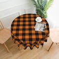thumbnail image 3 of Round Thanksgiving Tablecloth 60 Inch Orange Black Buffalo Plaid Table Cover Waterproof Circle Table Cloth for Holiday Party Outdoor Kitchen Dining Table Decoration, 3 of 6