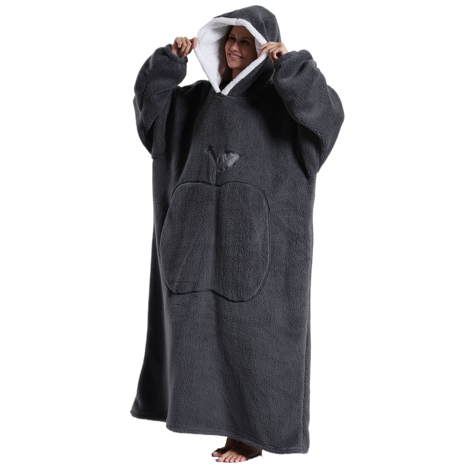 Wearable Blanket Hoodie for Women Men Adult Oversized Hooded Blanket Cozy Sweater Super Soft Comfortable Wearable Blanket with Sleeves Hoodie Sweatshirt with Pockets