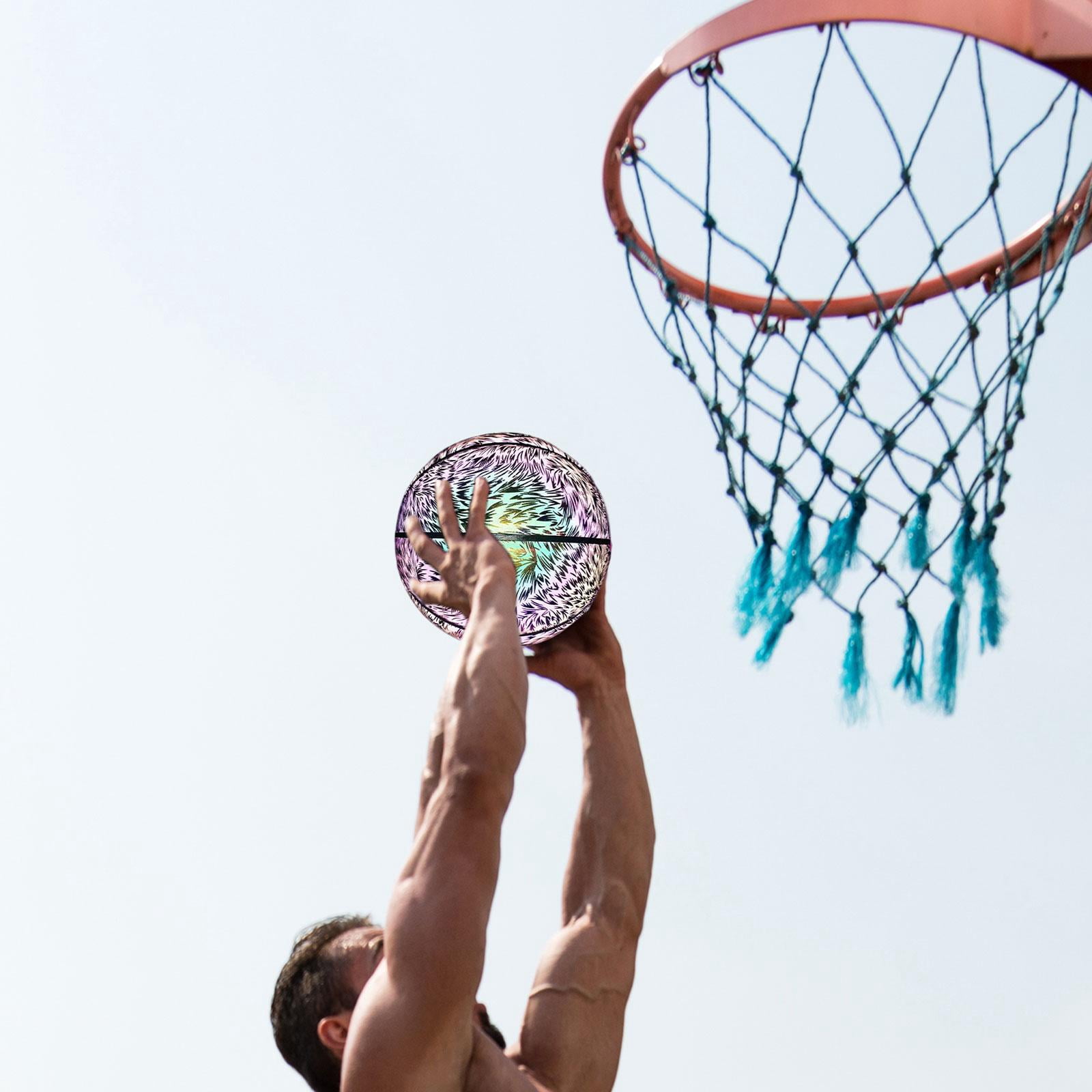 PU Glowing Basketball Training Equipment Glow in The Dark for Girls Boys Style C