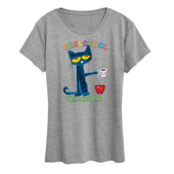 Pete The Cat - With Coffee Preschool - Women's Short Sleeve Graphic T-Shirt