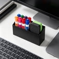 thumbnail image 4 of Magnetic Dry Erase Marker Holder,2 Compartment Acrylic Magnet Storage Rack for Whiteboard,Refrigerator,Magnetic Fridge Organizer for Office,Home,Whiteboard Maker Holder,Locker Organizer (White), 4 of 8
