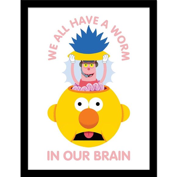 Don't Hug Me I'm Scared Worm In Our Brain Framed Poster