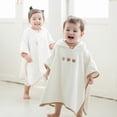 thumbnail image 2 of Unisex Baby Hooded Bathrobe Cartoon Animal Coral Velvet Towel 60X60cm, 2 of 5