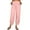 Pink, variant on AOOCHASLIY Valentine's Day Women Pants Fashion Women SolidCotton and Linen Casual Loose Trouser Wide Ninth Pants Pants