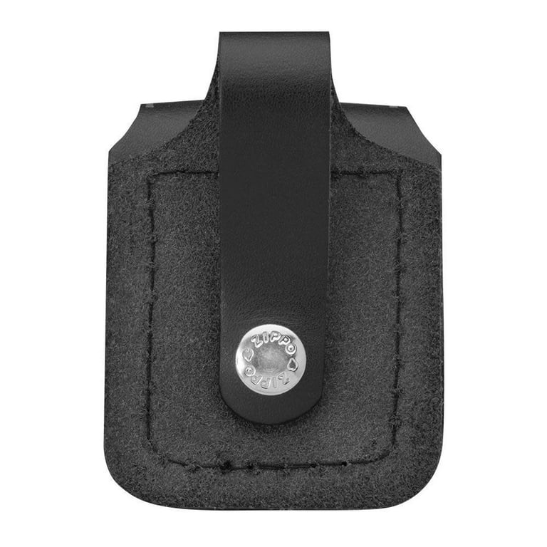 popopoページ Zippo Genuine Leather Lighter Pouch with Clip, Black, Case