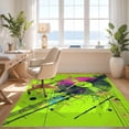 thumbnail image 3 of Design&I 8'x10' Washable Area Rug Snag-Free Record Vinyl Retro Abstract Turntable Vibrant Musical Splatter Motif for Dining Room, Large Office, Lounge, 3 of 7