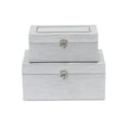 thumbnail image 2 of Contemporary Home Living Handcrafted Mirrored Keepsake Boxes - 11.5" - Silver - Set of 2, 2 of 7