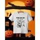 thumbnail image 1 of Girls' Halloween T-Shirt - Black with White Japanese text - Soft Knit Top for Toddlers, Kids, Teens - Cute Halloween Party outfit - Machine Washable apparel, Kids Casual Wear, Playful Graphic Tee, 1 of 6