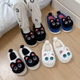 thumbnail image 5 of QYCKABY Zapatillas de algodón con cabeza grande para el hogar con diseño de gatos para mujer, zapatos gruesos de felpa Kawaii con dibujos animados, zapatillas blancas y negras, 5 of 5