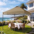 thumbnail image 6 of CROWN SHADES 10x10 Pop Up Canopy Patented Center Lock One Push Instant Outdoor Canopy Tent Beige, 6 of 7