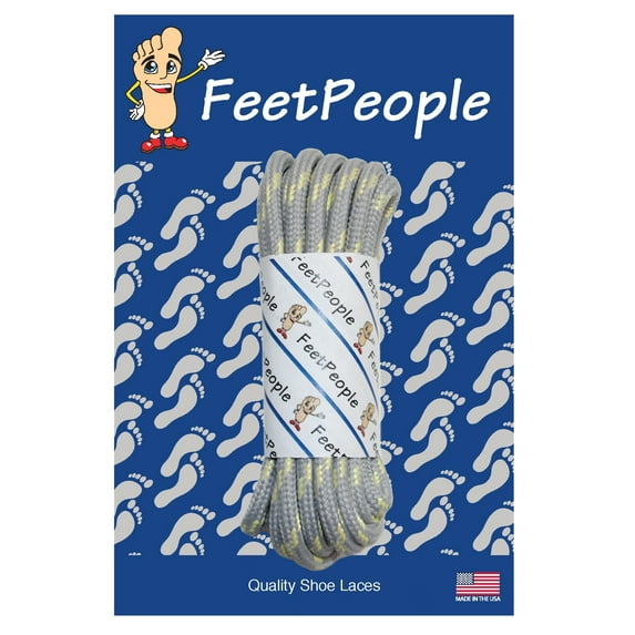 FeetPeople Strong Round Laces , Gray w/ Natural , Reinforced w/ Kevlar, 54