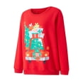 thumbnail image 3 of Wangsaura Women Christmas Pullover, Round Neck Print Party Spring Tops, 3 of 9