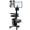 Black, variant on Yescom Mobile Computer Cart Dual Monitor Mount with Drawer Black