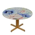 thumbnail image 3 of JEUXUS  Round Waterproof Tablecloth Spill Proof Springtime Fragrance with Bunch of Flowers Round Table Cover Tablecloths Washable Elastic Outdoor Round Watercolor Fits&nbsp;up&nbsp;, 3 of 7
