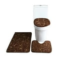 thumbnail image 1 of Juego De Baño De 3 Piezas, Alfombra De Contorno, Tapa De Ino CACAGOO Café, 1 of 6