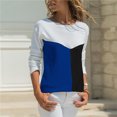 thumbnail image 1 of Mode Décontractée pour Femmes T-shirt à Manches Longues Col Rond Contrasté, 1 of 8
