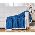 thumbnail image 2 of HomeEssentials Ultra Lush Heavy Sherpa Throw Blanket (50" x 60") - Royal Blue, 2 of 3