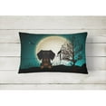 thumbnail image 2 of Carolines Treasures BB2317PW1216 Halloween Scary Wire Haired Dachshund Black Tan Canvas Fabric Decorative Pillow, 12H, 2 of 3