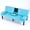 Blue, variant on Multi-Functional Cotton and Linen Sofa Bed with Foldable Cup Holder and Side Storage for Living Room and Bedroom 70Inch Yellow