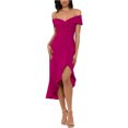 thumbnail image 1 of XSCAPE Vestido a media pierna con volantes y volantes para mujer, Púrpura, 8, 1 of 2