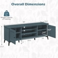 thumbnail image 3 of Costway 2-Door TV Stand for TVs up to 65” with 2 Storage Cabinets & 4 Adjustable Shelves Turquoise, 3 of 10