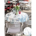 thumbnail image 4 of Outdoor Tablecloth with Umbrella Hole and Zipper, Seahorse Coastal Round Table Cloth 54 Inch Waterproof Tablecloth, Summer Beach Ocean Nautical Coral Picnic Table Cover for Patio Camping, 4 of 7