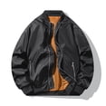 thumbnail image 2 of QHFBli Fall/Winter Casual Jacket Men's Casual Fashion Jacket Solid Color Lightweight Zippered Outerwear Coat with Long Sleeves and Secure Pockets, 2 of 9
