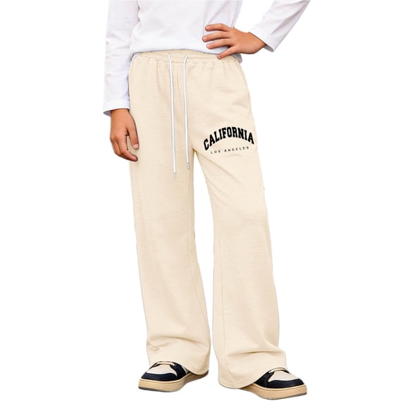Kiijoy Boys Baggy Straight Sweatpants California Print Athletic Joggers Pants, Sizes 6-16