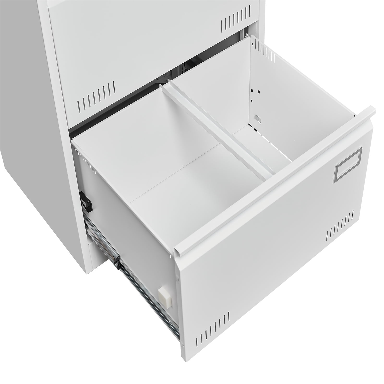 Metal File Cabinet, Lateral Filing Cabinets with Lock For Home Office, Heavy Duty Office Steel Filing Cabinet with 2 Drawers, for Hanging Letters Legal A4 F4, White