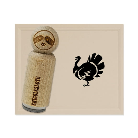 Turkey Silhouette Thanksgiving Rubber Stamp for Scrapbooking Crafting Stamping - Mini 1/2 Inch