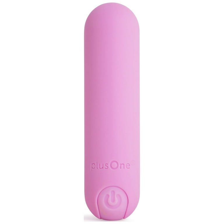 plusOne Vibrating Bullet Soft Touch Massager, Pink, 10 Vibration Settings,  Waterproof