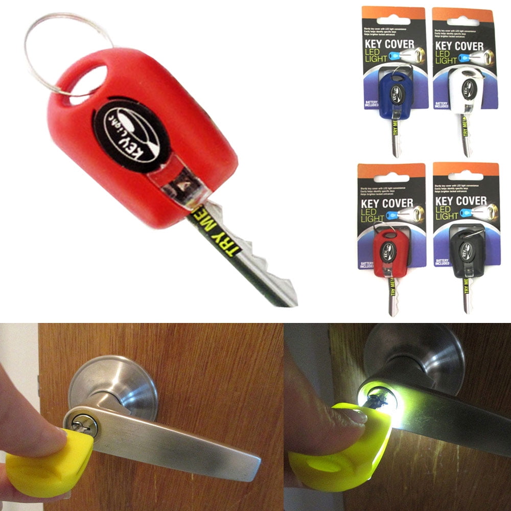 1 Key Cover LED Bright Light Keychain Torch Flashlight Keyring Case Cap New ! 