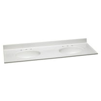 Design House 554907 Cultured Marble 8" Widespread Double Vanity Top 61", Solid White