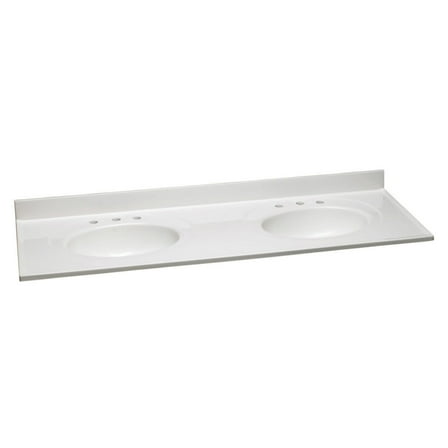 Design House 554907 Cultured Marble 8" Widespread Double Vanity Top 61", Solid White