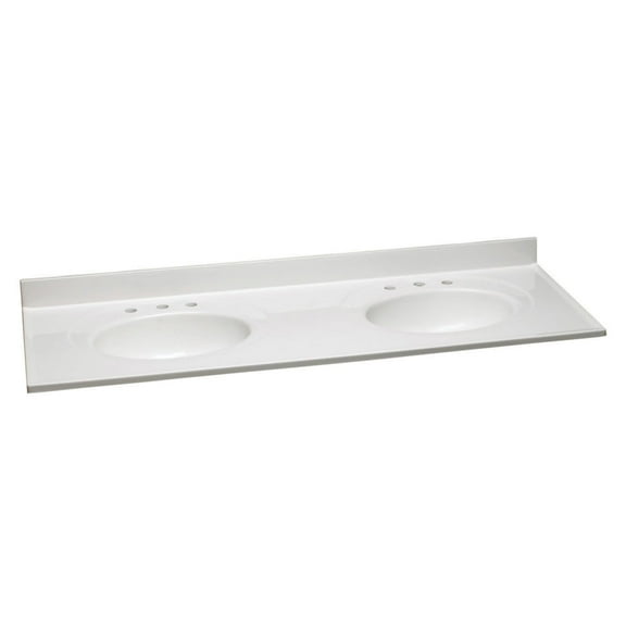 Design House 554907 Cultured Marble 8" Widespread Double Vanity Top 61", Solid White