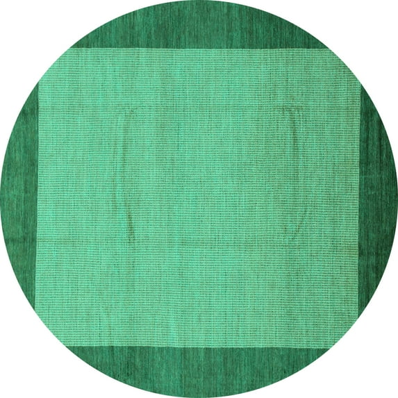 Ahgly Company Indoor Round Abstract Turquoise Blue Modern Area Rugs, 7' Round