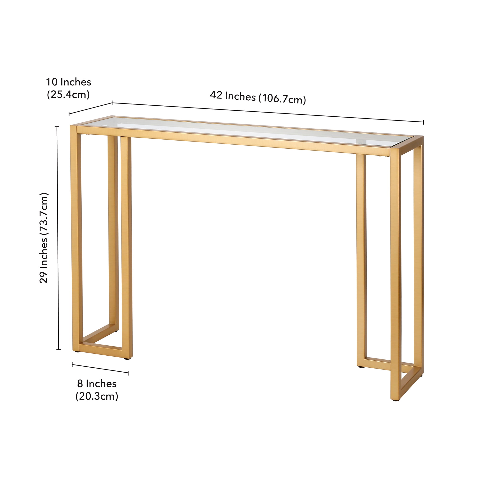 Evelyn&Zoe Oscar 42" Wide Rectangular Console Table, Brass